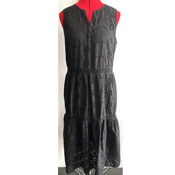Femme By Design Black Cotton Dress Sz M - Picture 1 of 7